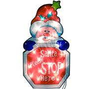 WeRChristmas PreLit Merry Stop Here Sign Double Sided Window Silhouette Christmas Decoration