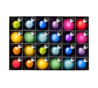 WeRChristmas Glass Baubles, Multi-Coloured, 24-Piece