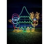 WeRChristmas Santa and Reindeer Rope Light Silhouette