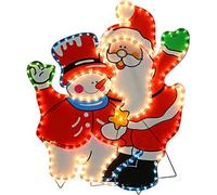 WeRChristmas Santa and Snowman Rope Lights Silhouette Christmas Decoration, 71 cm - Large, Multi-Colour