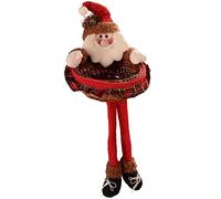 WeRChristmas Santa Christmas Wicker Basket Table Decoration, 45 cm - Red and Green Tartan