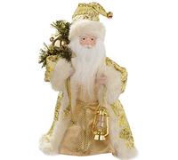 WeRChristmas Santa Decoration Christmas Tree Top Topper, 30 cm - Cream/Gold