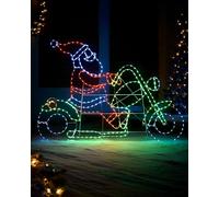 WeRChristmas Santa on a Motorbike Rope Light Silhouette