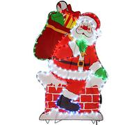 WeRChristmas Santa on Chimney LED Rope Lights Silhouette Outdoor Christmas Decoration, 95 cm - Large, Multi-Colour