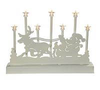WeRChristmas Santa Sleigh and Reindeer Candle Bridge Table Light with 7 Warm White LED Lights, 31 cm