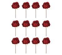 WeRChristmas Set of 12 Artificial Roses, 10 cm
