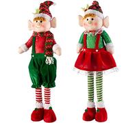 WeRChristmas Set of 2 Standing Christmas Elf Decorations, Multi-Colour, 60cm
