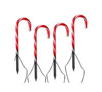 WeRChristmas Set Of 4 Connectable Candy Cane Pathway Christmas Lights, 38 Cm