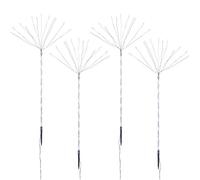 WeRChristmas Set of 4 Firework Garden Stake Pathway Decorations, Copper Wire LED Lights, Bright White, 96 cm