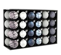 WeRChristmas Shatterproof Luxury Christmas Tree Baubles, 48-Piece - Blue/Charcoal/Dove Grey/Silver, Plastic