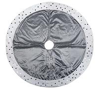 WeRChristmas Silver and White Merry Christmas Tree Skirt, 122 cm - Large, Silver