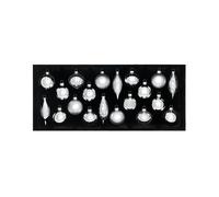 WeRChristmas Silver Glass Baubles, 20 Pack