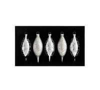 Silver Teardrop Glass Baubles