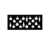 WeRChristmas Silver Glass Christmas Baubles, 20 Pack
