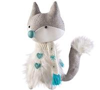 WeRChristmas Sitting Christmas Fox Figurine with Soft Legs, Multi-Colour, 36cm