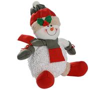 WeRChristmas Sitting Snowman Christmas Decoration - 30 cm, Multi-Colour