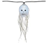 WeRChristmas Skull Lights with Mesh Fabric Shades Halloween Decoration with 20-LED - White