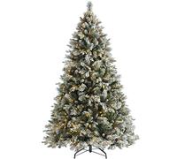 WeRChristmas Snow Flocked Mixed Pine Christmas Tree with 500 Chasing Warm LED Lights, Multi-Colour, 7 feet/2.1m