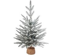 WeRChristmas Snow Flocked Potted Christmas Tree with Hessian Base, White, 2 ft / 0.6 m