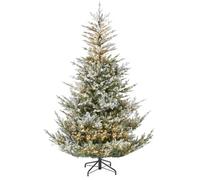 WeRChristmas Snow-Flocked Pre-Lit Douglas Fir Christmas Tree, 8 Ft