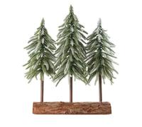 WeRChristmas Snow-Flocked Tree Trio With Log Base, 50 Cm