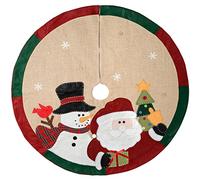 WeRChristmas Snowman Santa Christmas Tree Skirt Decoration, 122 cm - Large, Multi-Colour