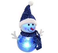 WeRChristmas Snowman with Colour Changing LED Body Christmas Decoration - 12 cm, Multi-Colour