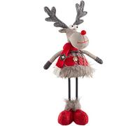 WeRChristmas Standing Boy Reindeer Figurine with Soft Legs, Multi-Colour, 30cm