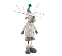 WeRChristmas Standing Christmas Girl Reindeer Figurine, Multi-Colour, 58cm