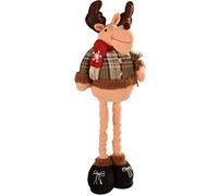 WeRChristmas Standing Reindeer in Red and Green Tartan with Extendable Legs, 45-66 cm