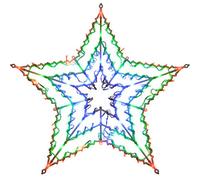 WeRChristmas Star Silhouette with 100-LED Chasing and Static Settings - Multi-Colour, 51 x 55 x 1 cm