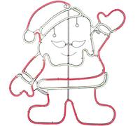 WeRChristmas Waving Santa Christmas Silhouette Decoration, Neon Rope Light, Red, 61 cm