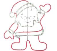 WeRChristmas Waving Santa Christmas Silhouette Decoration, Neon Rope Light, Red, 61 cm, WRC-9531
