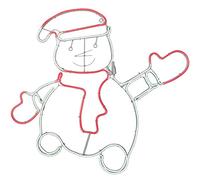 WeRChristmas Waving Snowman Christmas Silhouette Decoration, Bright White, 72 cm