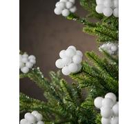 WeRChristmas White Glass Berry Cluster Christmas Baubles, 10 Pack