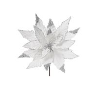WeRChristmas White Glitter Artificial Poinsettia, 40cm