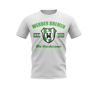 Werder Bremen Men's Mens Established Football T-Shirt in White | Size: Small Werder Bremen White S