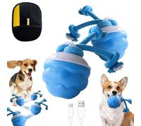 WERDFGEE Yobensun Dog Toy,Power Tail Motion Activated Rolling Smart Jumping Ball,Automatic Dog Walker Interactive Indestructible Waggle Ball Toy,USB Rechargeable for Small Medium Dogs (blue, 2pcs)