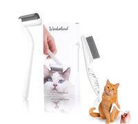 Werduoland Cat Brush for Long Haired Cats & Indoor Cats, Dog Brush for Shedding & Grooming, Deshedding Dog Brush Dematting Comb for Dogs Remove Loose Hair & Matted Fur, Pet Undercoat Rake, White