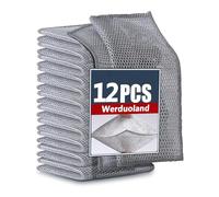 Werduoland Multifunctional Non-Scratch Wire Dishcloth Multipurpose Wire Dishwashing Rags for Wet and Dry Wire Mesh Knit Cleaning Cloth