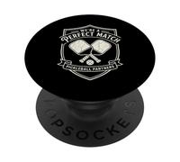 Were A Perfect Match Pickleball Partners Retro Doubles Graph PopSockets Adhesive PopGrip