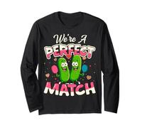 We're A Perfect Match Pickleball Valentine's Day Couples Fun Long Sleeve T-Shirt
