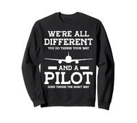We're All Different And A Pilot Does Things Right way Sweatshirt