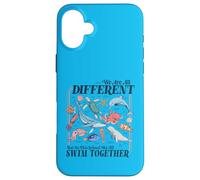 We're All Different Swim Together Teacher Back to School Case for iPhone 16 Plus