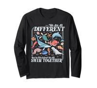 We're All Different Swim Together Teacher Back to School Long Sleeve T-Shirt