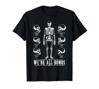 We're All Homos Skull Skeleton Human Evolution Anthropology Value Graphic T-Shirt, Men, Black, M
