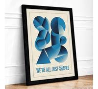We're All Just Shapes Geometric Framed Wall Art Print A3 (42×29.7cm) Black, Wall Decor for Living Room, Bedroom, Office & Home, Ready to Hang, Art Gift