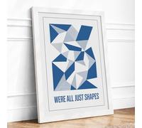 We're All Just Shapes Minimalist Framed Wall Art Print A2 (59.4×42cm) White, Wall Decor for Living Room, Bedroom, Office & Home, Ready to Hang, Art Gift