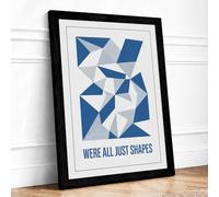 We're All Just Shapes Minimalist Framed Wall Art Print A3 (42×29.7cm) Black, Wall Decor for Living Room, Bedroom, Office & Home, Ready to Hang, Art Gift