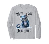 We're All Mad Here Cheshire Cat Alice Wonderland Book Kids Long Sleeve T-Shirt